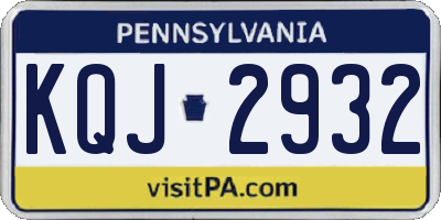 PA license plate KQJ2932
