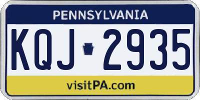 PA license plate KQJ2935