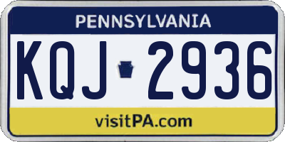 PA license plate KQJ2936