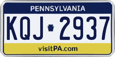 PA license plate KQJ2937
