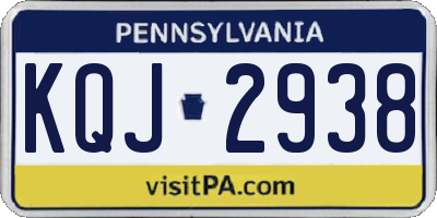 PA license plate KQJ2938