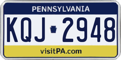 PA license plate KQJ2948