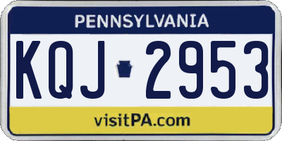 PA license plate KQJ2953