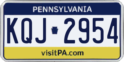 PA license plate KQJ2954