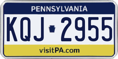 PA license plate KQJ2955