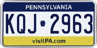 PA license plate KQJ2963