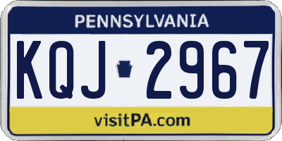 PA license plate KQJ2967