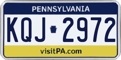 PA license plate KQJ2972