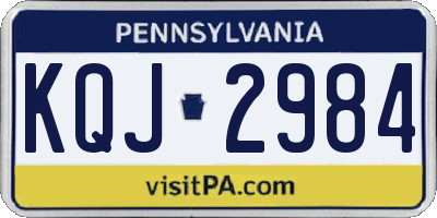 PA license plate KQJ2984