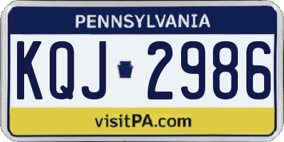 PA license plate KQJ2986