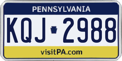 PA license plate KQJ2988
