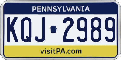 PA license plate KQJ2989