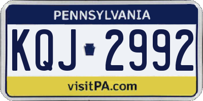 PA license plate KQJ2992