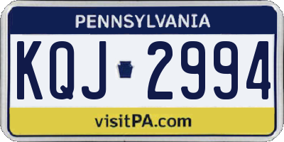 PA license plate KQJ2994