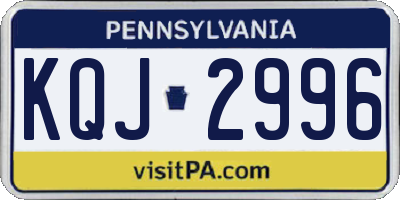 PA license plate KQJ2996