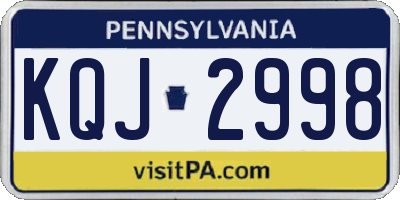 PA license plate KQJ2998