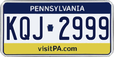 PA license plate KQJ2999