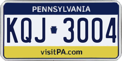 PA license plate KQJ3004