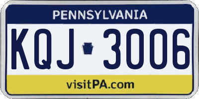 PA license plate KQJ3006