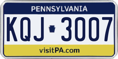 PA license plate KQJ3007