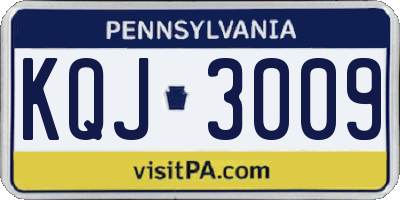 PA license plate KQJ3009