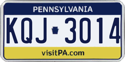 PA license plate KQJ3014