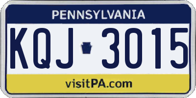 PA license plate KQJ3015