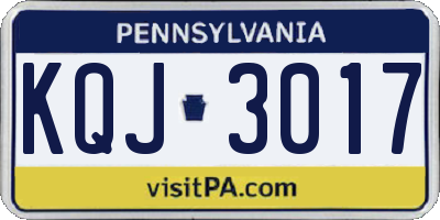 PA license plate KQJ3017