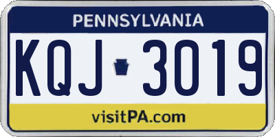 PA license plate KQJ3019