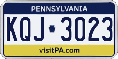 PA license plate KQJ3023