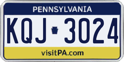 PA license plate KQJ3024