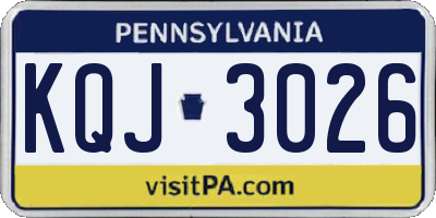 PA license plate KQJ3026