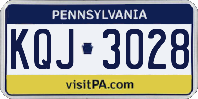 PA license plate KQJ3028
