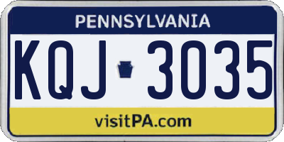 PA license plate KQJ3035