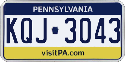 PA license plate KQJ3043