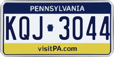 PA license plate KQJ3044