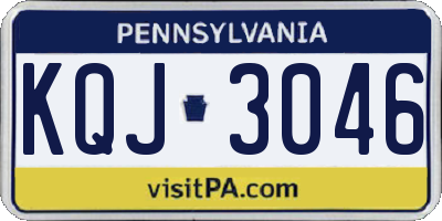 PA license plate KQJ3046