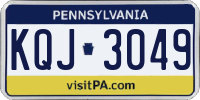 PA license plate KQJ3049