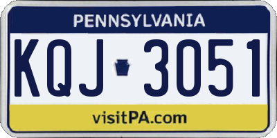 PA license plate KQJ3051