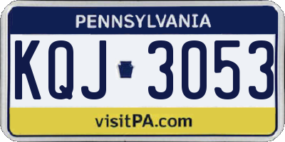 PA license plate KQJ3053