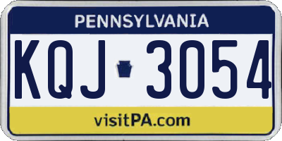 PA license plate KQJ3054