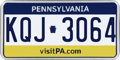 PA license plate KQJ3064