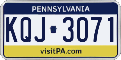 PA license plate KQJ3071