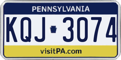 PA license plate KQJ3074