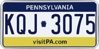 PA license plate KQJ3075