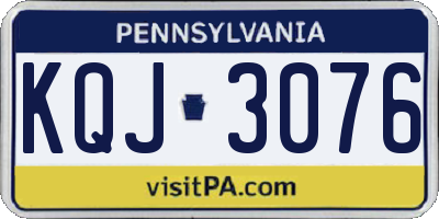 PA license plate KQJ3076