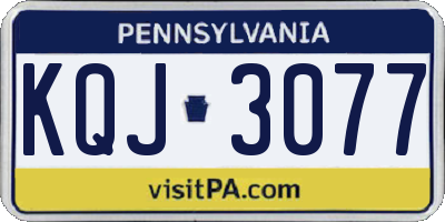 PA license plate KQJ3077