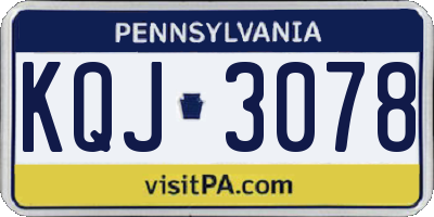 PA license plate KQJ3078