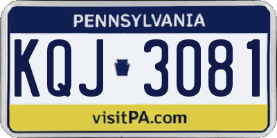 PA license plate KQJ3081