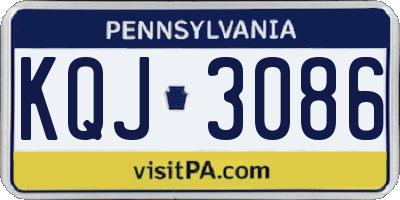 PA license plate KQJ3086